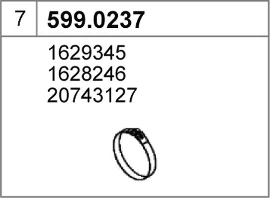 ASSO 599.0237 - Монтажний комплект, глушитель autocars.com.ua