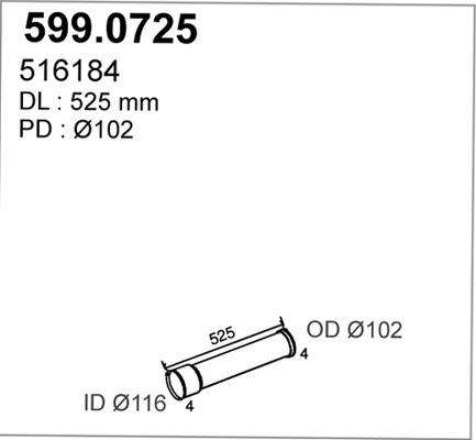 ASSO 599.0725 - Монтажний комплект, глушитель autocars.com.ua