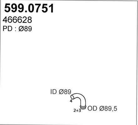 ASSO 599.0751 - Монтажний комплект, глушитель autocars.com.ua