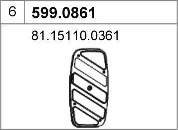 ASSO 599.0861 - Монтажний комплект, глушитель autocars.com.ua