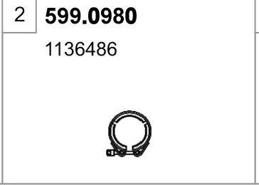 ASSO 599.0980 - Монтажний комплект, глушитель autocars.com.ua