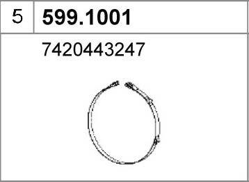 ASSO 599.1001 - Монтажний комплект, глушитель autocars.com.ua