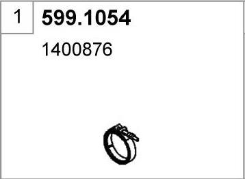 ASSO 599.1054 - Монтажний комплект, глушитель autocars.com.ua