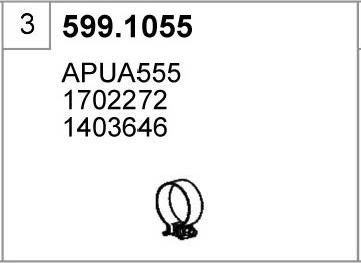 ASSO 599.1055 - Монтажний комплект, глушитель autocars.com.ua