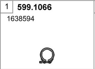 ASSO 599.1066 - Монтажний комплект, глушитель autocars.com.ua