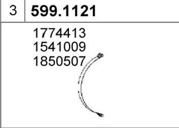 ASSO 599.1121 - Монтажний комплект, глушитель autocars.com.ua