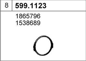 ASSO 599.1123 - Монтажний комплект, глушитель autocars.com.ua