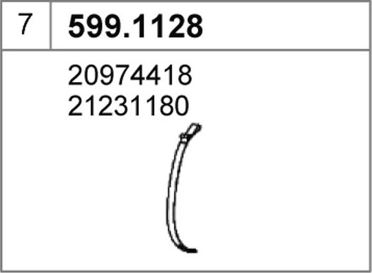 ASSO 599.1128 - Монтажний комплект, глушитель autocars.com.ua