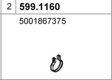 ASSO 599.1160 - Монтажний комплект, глушитель autocars.com.ua