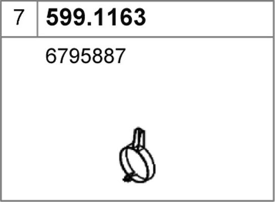 ASSO 599.1163 - Монтажний комплект, глушитель autocars.com.ua