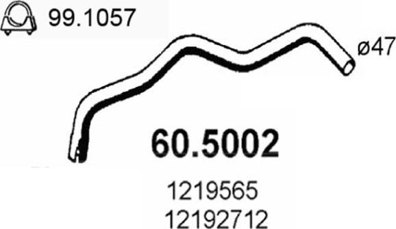 ASSO 60.5002 - Труба вихлопного газу autocars.com.ua