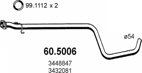 ASSO 60.5006 - Труба вихлопного газу autocars.com.ua