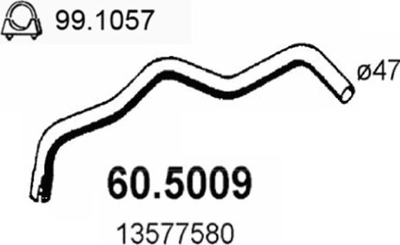 ASSO 60.5009 - Труба вихлопного газу autocars.com.ua