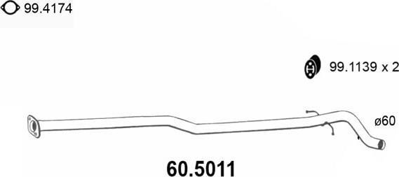 ASSO 60.5011 - Труба вихлопного газу autocars.com.ua