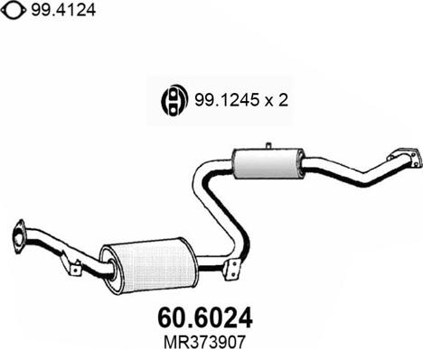ASSO 60.6024 - Средний глушитель выхлопных газов autodnr.net