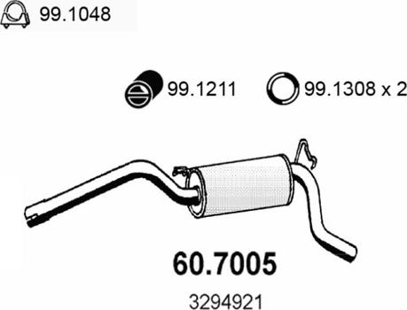 ASSO 60.7005 - Глушник вихлопних газів кінцевий autocars.com.ua