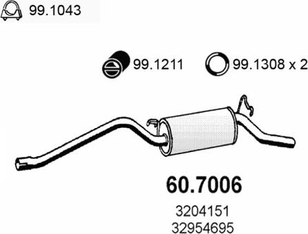 ASSO 60.7006 - Глушник вихлопних газів кінцевий autocars.com.ua