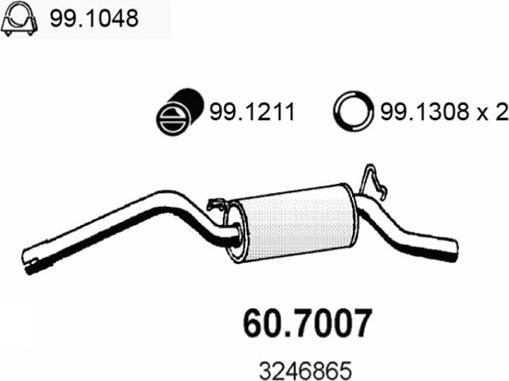 ASSO 60.7007 - Глушник вихлопних газів кінцевий autocars.com.ua