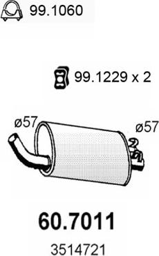 ASSO 60.7011 - Глушник вихлопних газів кінцевий autocars.com.ua