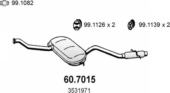 ASSO 60.7015 - Глушник вихлопних газів кінцевий autocars.com.ua