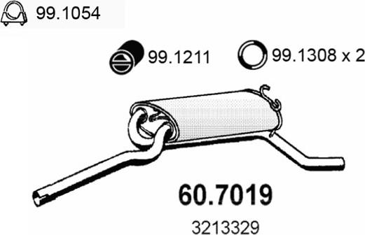 ASSO 60.7019 - Глушник вихлопних газів кінцевий autocars.com.ua