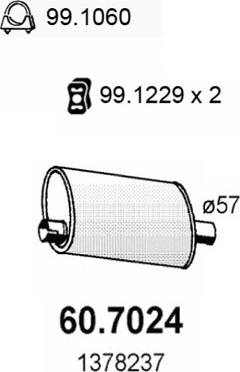 ASSO 60.7024 - Глушитель выхлопных газов, конечный avtokuzovplus.com.ua