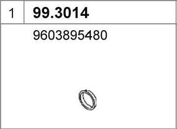 ASSO 99.3014 - Уплотнительное кольцо, труба выхлопного газа avtokuzovplus.com.ua