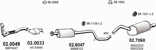 ASSO ART0032 - Система випуску ОГ autocars.com.ua