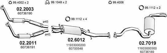 ASSO ART0040 - Система випуску ОГ autocars.com.ua