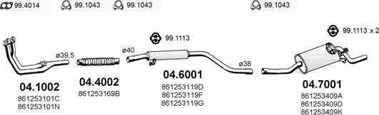 ASSO ART0225 - Система випуску ОГ autocars.com.ua