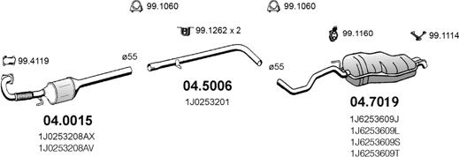 ASSO ART0233 - Система випуску ОГ autocars.com.ua