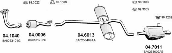 ASSO ART0239 - Система випуску ОГ autocars.com.ua