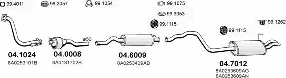 ASSO ART0240 - Система випуску ОГ autocars.com.ua