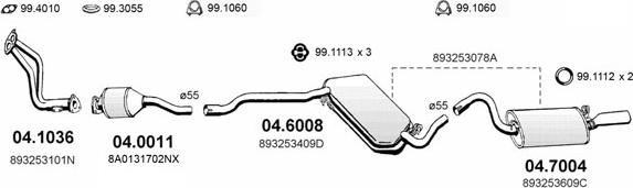 ASSO ART0244 - Система випуску ОГ autocars.com.ua