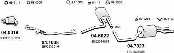 ASSO ART0249 - Система випуску ОГ autocars.com.ua