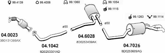 ASSO ART0252 - Система випуску ОГ autocars.com.ua