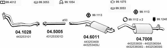 ASSO ART0258 - Система випуску ОГ autocars.com.ua