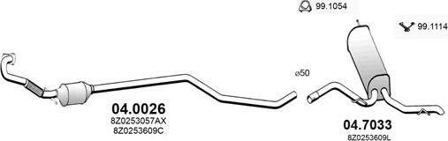ASSO ART0293 - Система випуску ОГ autocars.com.ua