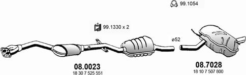 ASSO ART0303 - Система випуску ОГ autocars.com.ua