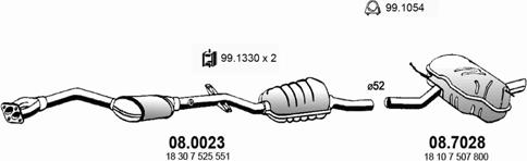 ASSO ART0304 - Система випуску ОГ autocars.com.ua