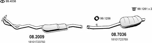 ASSO ART0313 - Система випуску ОГ autocars.com.ua