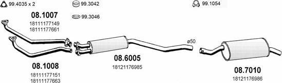 ASSO ART0319 - Система випуску ОГ autocars.com.ua