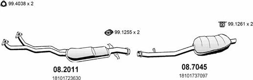 ASSO ART0324 - Система випуску ОГ autocars.com.ua