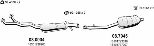 ASSO ART0325 - Система випуску ОГ autocars.com.ua