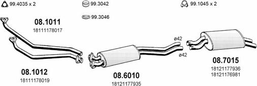 ASSO ART0328 - Система випуску ОГ autocars.com.ua