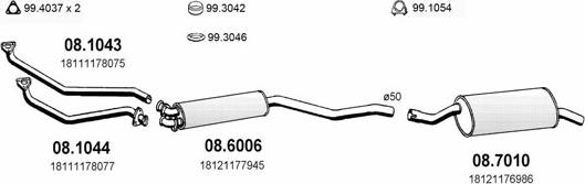 ASSO ART0330 - Система випуску ОГ autocars.com.ua