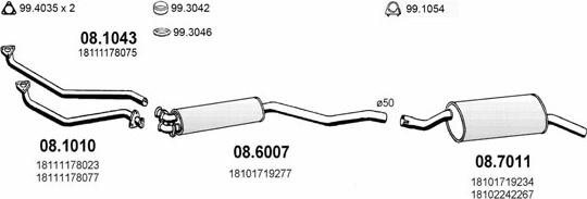 ASSO ART0331 - Система випуску ОГ autocars.com.ua