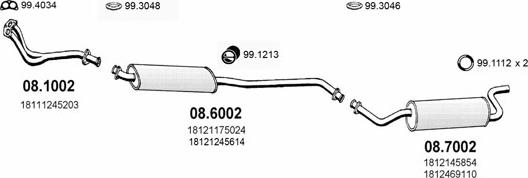 ASSO ART0332 - Система випуску ОГ autocars.com.ua