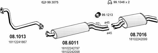 ASSO ART0333 - Система випуску ОГ autocars.com.ua