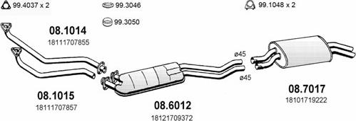 ASSO ART0334 - Система випуску ОГ autocars.com.ua